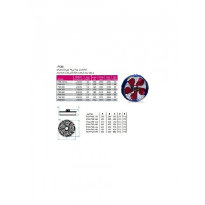 ASPRT.35 CM SANAYİ TİPİ MON.KAFESLİ FANEX PSM-350 ASPRT.35 CM SANAYİ TİPİ MON.KAFESLİ FANEX PSM-350