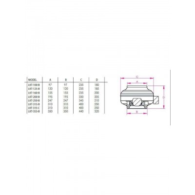 KANAL İÇİ RADYAL FAN FANEX LKT-160 B KANAL İÇİ RADYAL FAN FANEX LKT-160 B