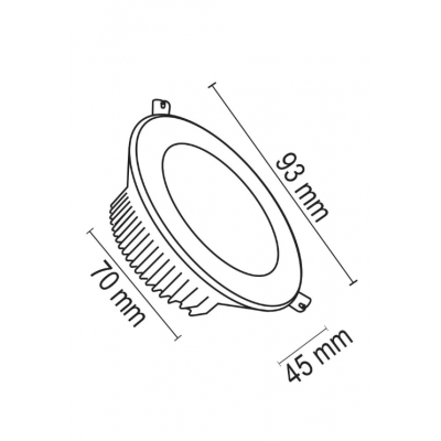 DOWNLIGHT COB LED BEYAZ KASA PC 5W 4000K
