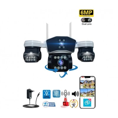 WİFİ KAMERA 6 MP PTZ 3 LENS SD KART O-KAM