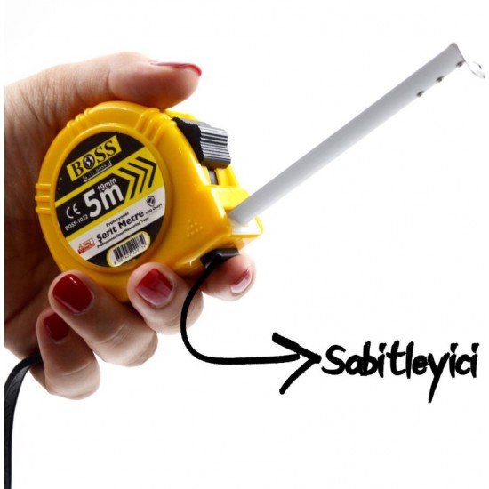 ÇELİK METRE 5 MTx19 MM SARI BOSS