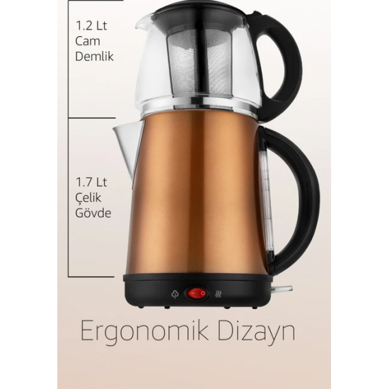 ÇAY MAKİNESİ KETTLE 2100 W AWOX DEMGLASS, 8680998018601, [site_name]