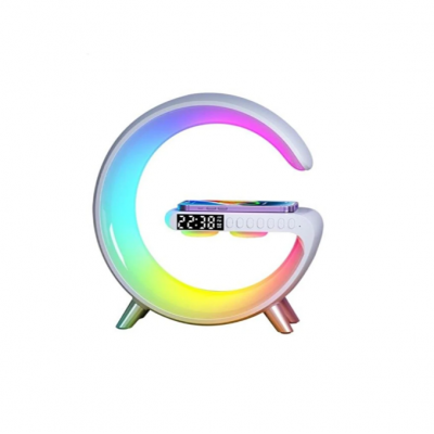 MASA LAMBASI RGB LEDLİ KABLOSUZ ŞARJ SAAT HOPARLR
