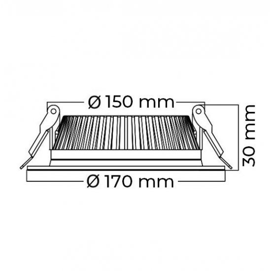 PANEL LED 15 w. YUVARLAK SİYAH KASA 3000K S/ALTI