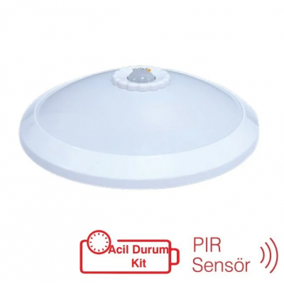 LED TAVAN ARMATÜR SENSÖRLÜ ACİL KİTLİ 18W 6500K