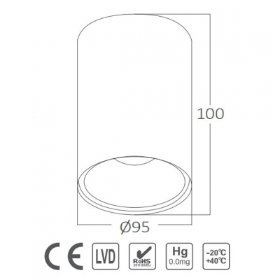 SPOT ARMATÜR GU10 SIVA ÜSTÜ BETA BEYAZ KASA METAL