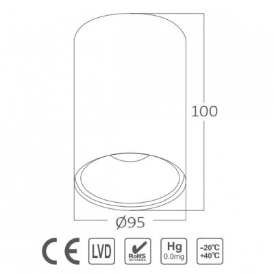 SPOT ARMATÜR GU10 SIVA ÜSTÜ BETA SİYAH KASA METAL