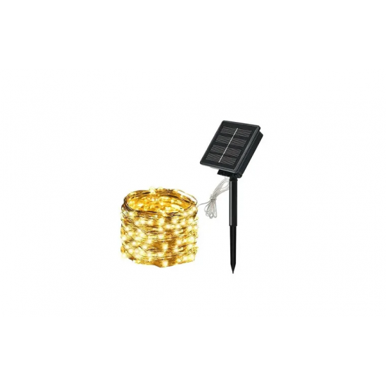 SOLAR IŞIK ZİNCİRİ KAZIKLI 100LED 12MT 7MOD 3200K