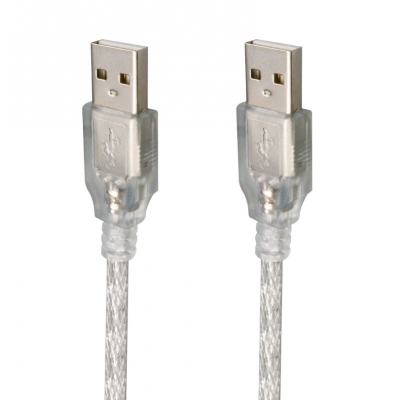 USB ERKEK-ERKEK  KABLO 3 MT ŞEFFAF USB ERKEK-ERKEK  KABLO 3 MT ŞEFFAF