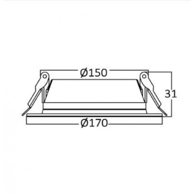 PANEL LED 15 w. YUVARLAK SİYAH KASA 6500K S/ALTI