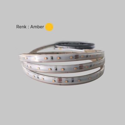 ŞERİT LED 3 ÇİPLİ 220 V 60 LED/Mt  DIŞ MEKAN AMBER