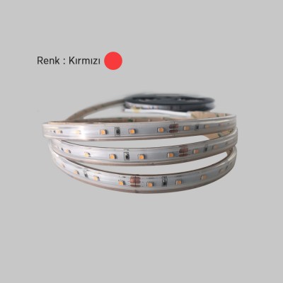 ŞERİT LED 3 ÇİPLİ 220 V 120 LED/Mt DIŞ MEK KIRMIZI