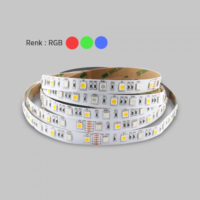 Atlantis Şerit Led İç Mekan RGB 3 Renk 5 Metre DC 12V A-4575