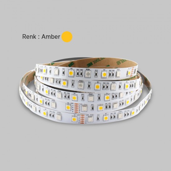 ŞERİT LED 3 ÇİPLİ AMBER 60 LED/Mt  İÇ MEKAN 5MTLİK