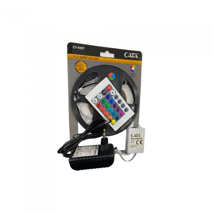 Cata Şerit Led Set İç Mekan RGB 5 Metre DC 12V CT-4557