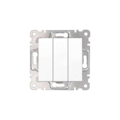 DEFNE BEYAZ ÜÇLÜ ANAHTAR MODÜL TUŞ (1+3)