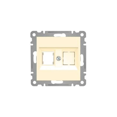 DEFNE KREM DATA PRİZİ 2 Lİ BOŞ  MODÜL KAPAK