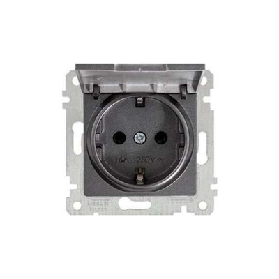 DEFNE FÜME KAPAKLI TOP. PRİZ MODÜL VE KAPAK