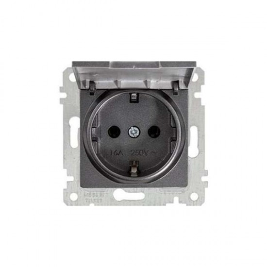 DEFNE FÜME KAPAKLI TOP. PRİZ MODÜL VE KAPAK, 8694407197627, [site_name]