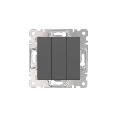 DEFNE FÜME ÜÇLÜ ANAHTAR 3 TUŞLU  MODÜL VE TUŞ