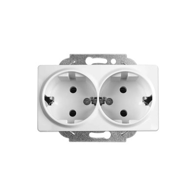 BYOBU BEYAZ İKİLİ TOPRAKLI PRİZ MEKANİK+MODUL