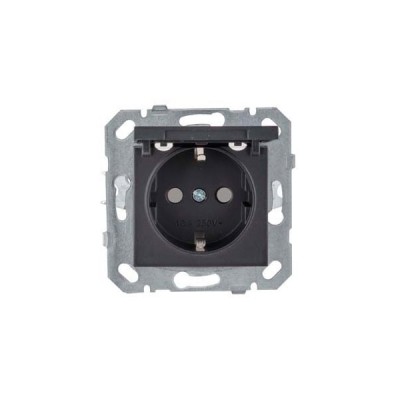 BYOBU SİYAH KAP.TOPRAKLI PRİZ MEKANİK+MODUL