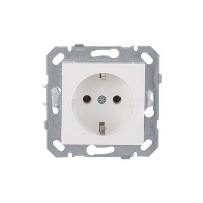 BYOBU BEYAZ TOPRAKLI PRİZ MEKANİK+MODUL