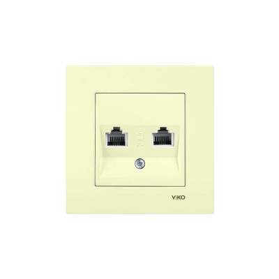 KARRE KREM NUMERİS İKİLİ TELEFON PRİZİ (MODÜL KAP)