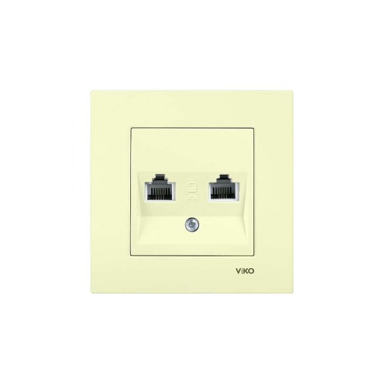 KARRE KREM NUMERİS İKİLİ TELEFON PRİZİ (MODÜL KAP), 8691136611462, [site_name]