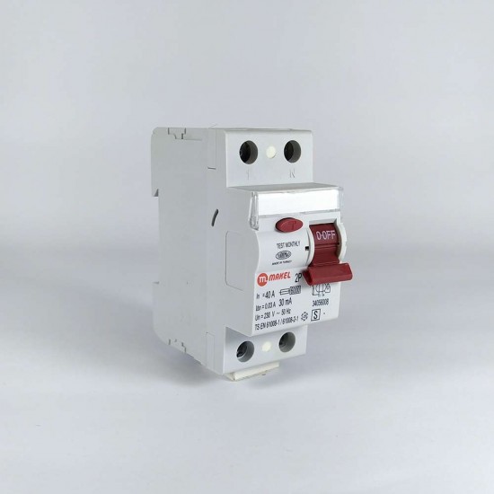 Makel 2P 40A 30mA 6kA S Tip Gecikmeli Kaçak Akım Koruma Şalteri 34056008, 8694407326157, [site_name]