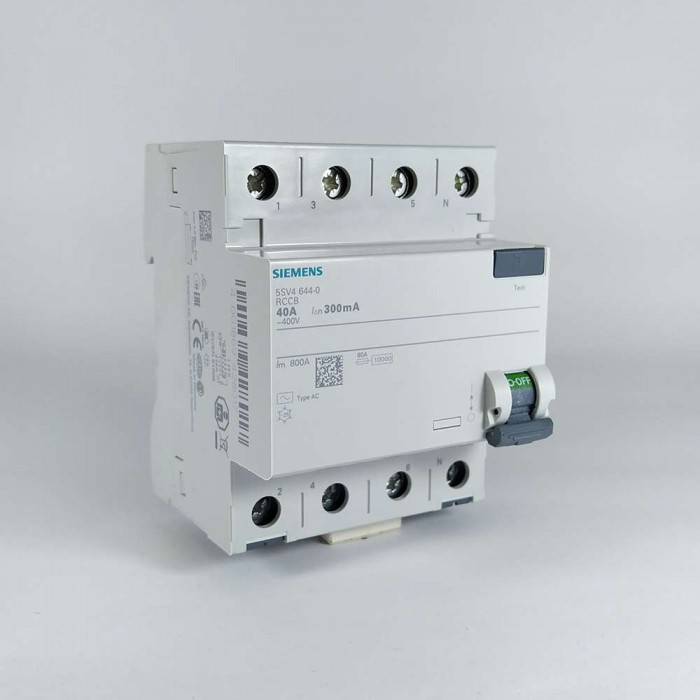 Siemens 4P 40A 300mA 10kA AC Tip Kaçak Akım Koruma Şalteri 5sv4644-0