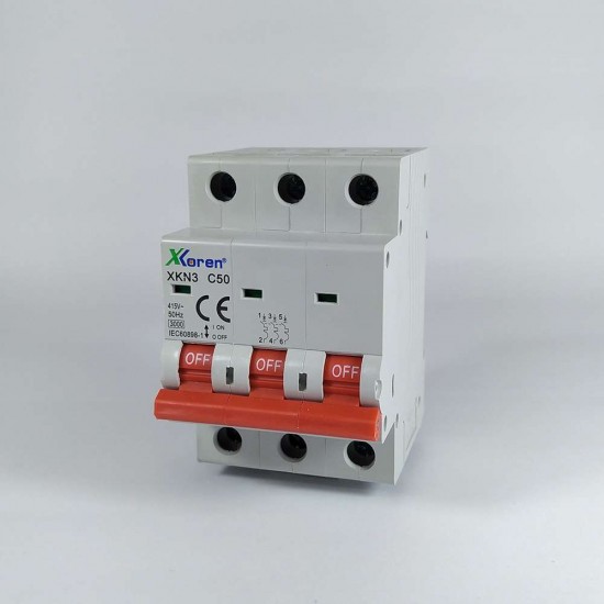 XKOREN TRİF.OTOMAT SİGORTA C TİPİ 3x50 AMP. 3 KA, 4000000021896, [site_name]