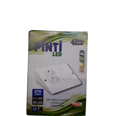 TEZGAH ALTI 2 Lİ PRİZ SPOT BEYAZ PLASTİK 6500K