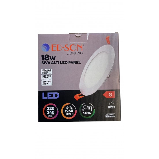 PANEL LED 18 w. YUVARLAK ED-SON 6500K S/ALTI PANEL LED 18 w. YUVARLAK ED-SON 6500K S/ALTI
