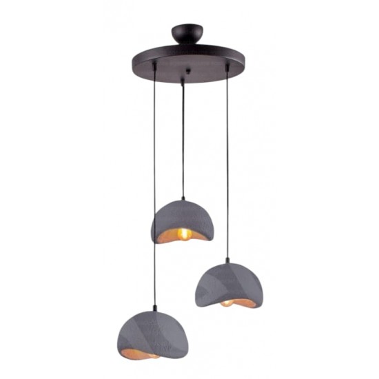 TAŞ AVİZE ÜÇLÜ BETON ANTRASİT 25205-3P ANT