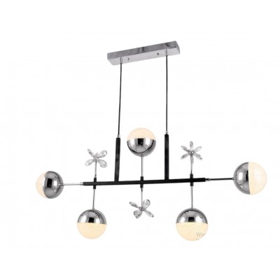 BEŞLİ LEDLİ TOPLU SİYAH+KROM SARKIT AVİZE 24275-5